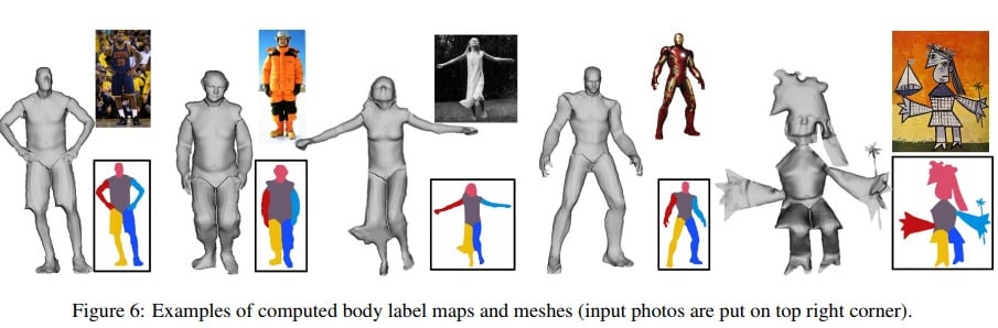 3D-Modelle inklusive der Segementierung. Als Vorlage reicht ein einzelnes Foto aus dem Internet. Bild: Universität Washington Seattle