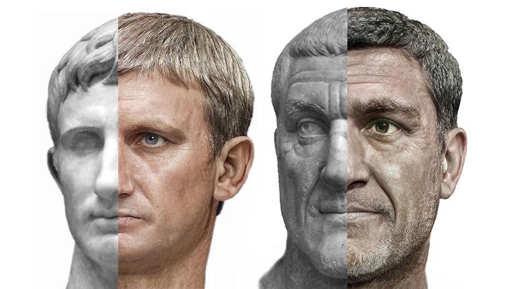 Augustus_und_Maximinus Thrax_Büste_und_KI-Bild