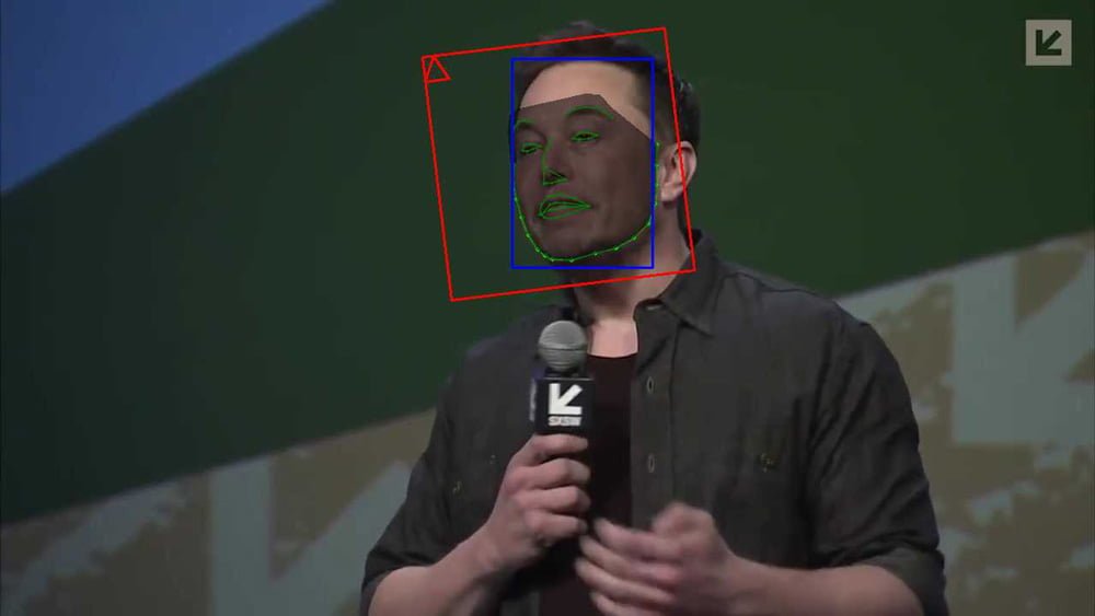 Elon Musk mit Gesichtserkennung