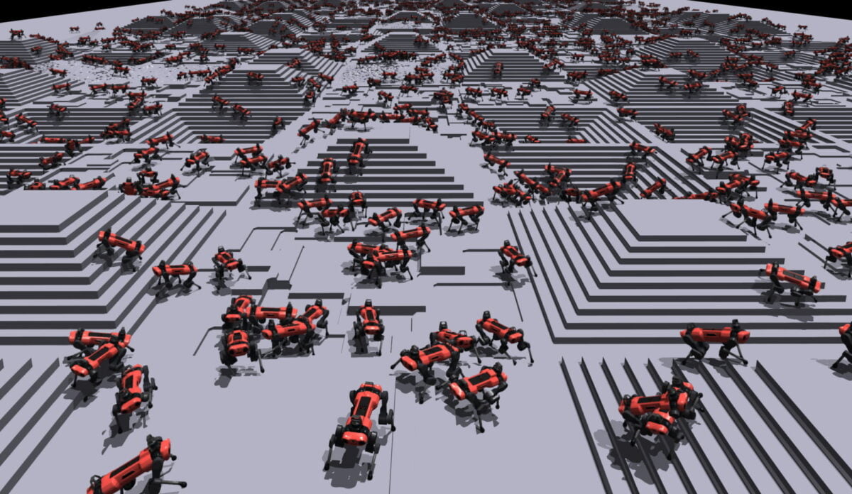 Tausende Roboter in einer Simulation