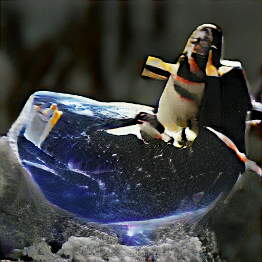 Verwendete Beschreibung: "a jesus-penguin bringing salvation to earth"