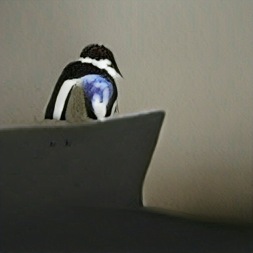 Verwendete Beschreibung: "a penguin browsing the internet"