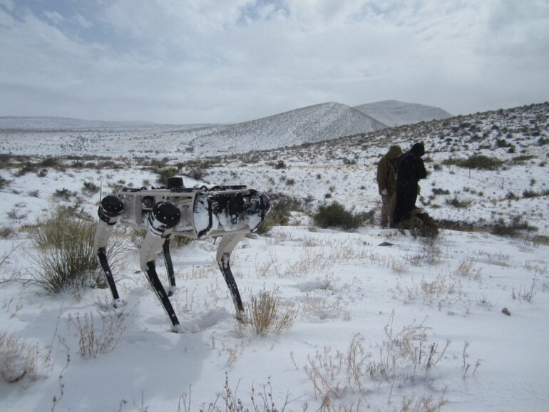 Ghost Robotics Roboterhund im Schnee
