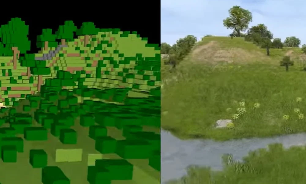 GANcraft: Nvidia-KI macht aus Minecraft-Stil detaillierte Grafik