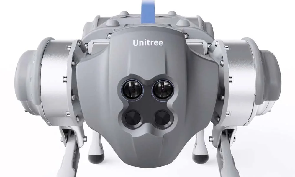 Ähnlich wie Spot orientiert sich Go1 per Computer Vision über zahlreiche Stereo-Kameras im Raum. Hinzu kommen Hyperschallsensoren. | Bild: Unitree Robotics