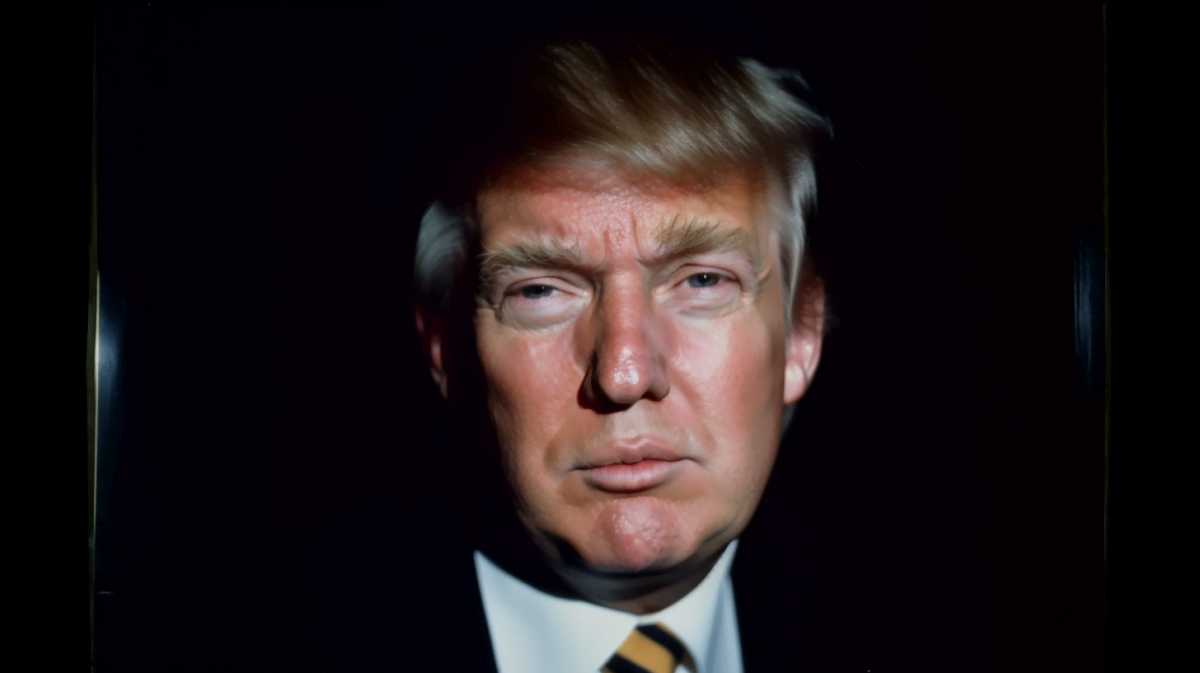 Ein KI-generiertes Porträtbild von Donald Trump.