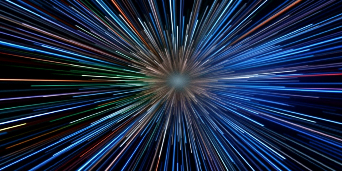 Ein Lightspeed-Sprung im Star Wars Style mit Google Farben.