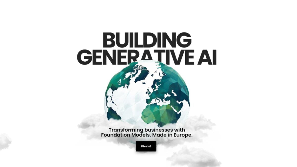 Screenshot der Website von Nyonic mit "Building Generative AI" als Schriftzug und einer stilisierten Erdkugel.
