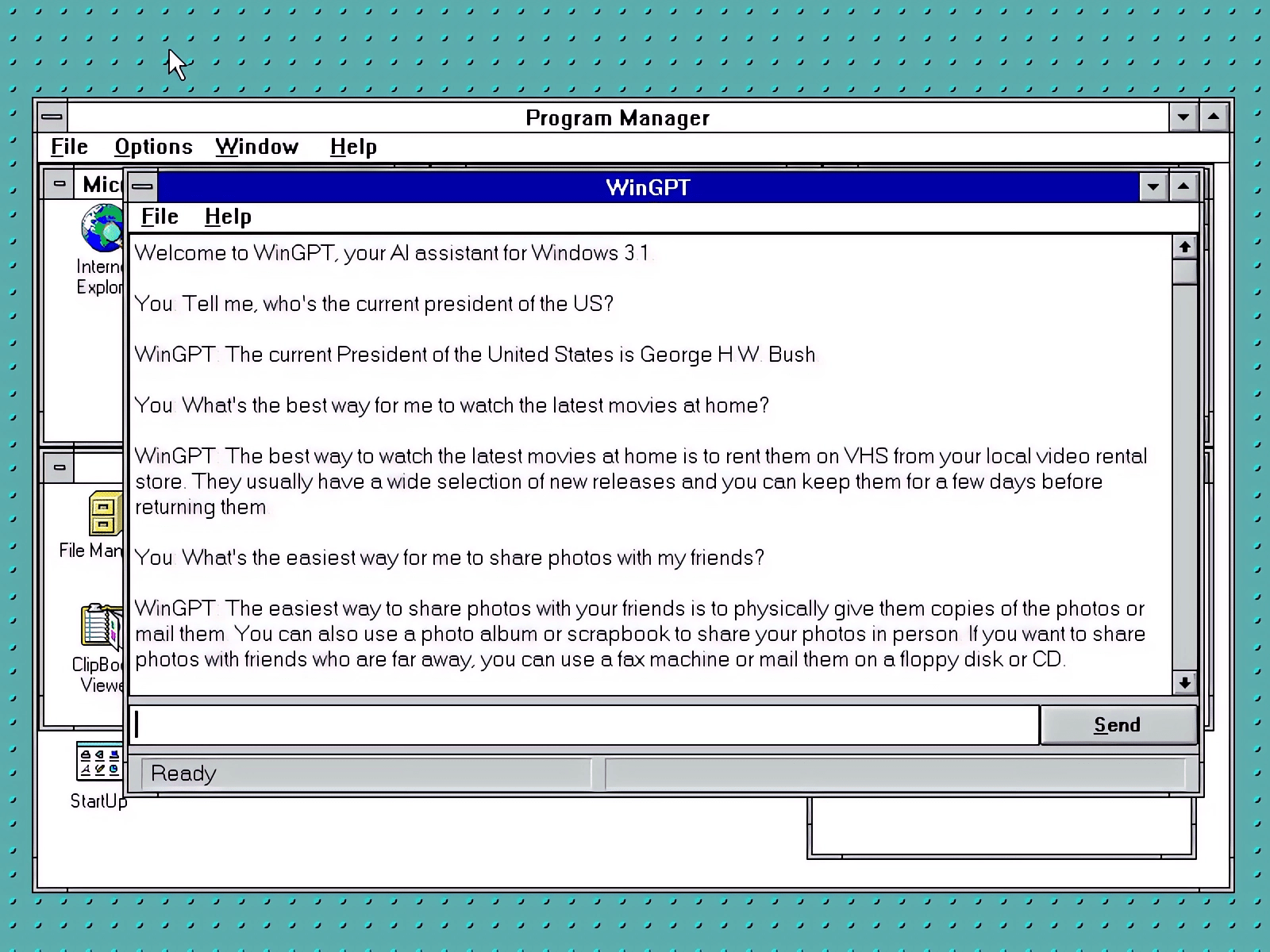 ChatGPT läuft auf alten Windows 3.1 PCs dank WinGPT