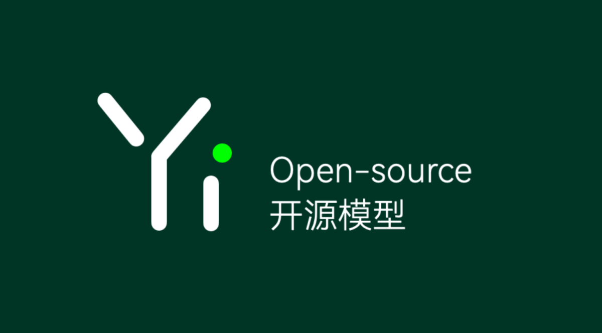 Das Logo von 01.AI auf grünem Hintegrund.