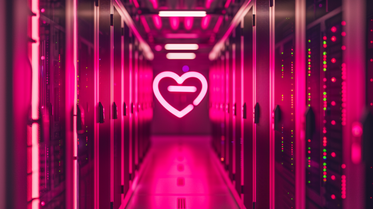 valentines day in a data centre, bloomcore, pop-inspired