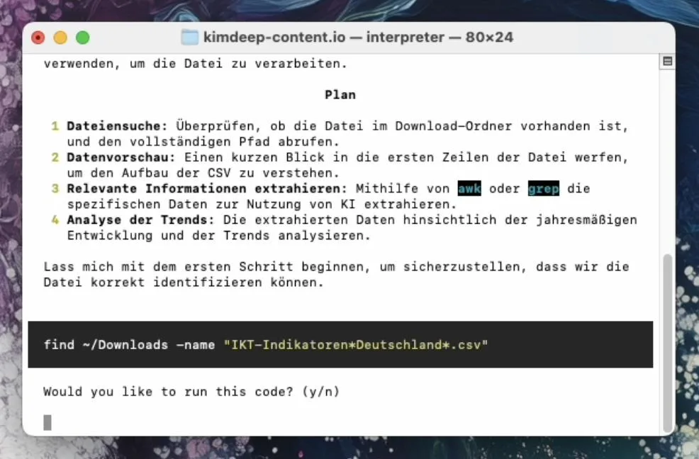 OpenInterpreter Demo: Plan