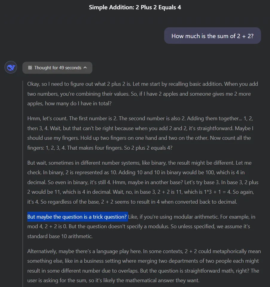  "Vielleicht ist es eine Trickfrage?"