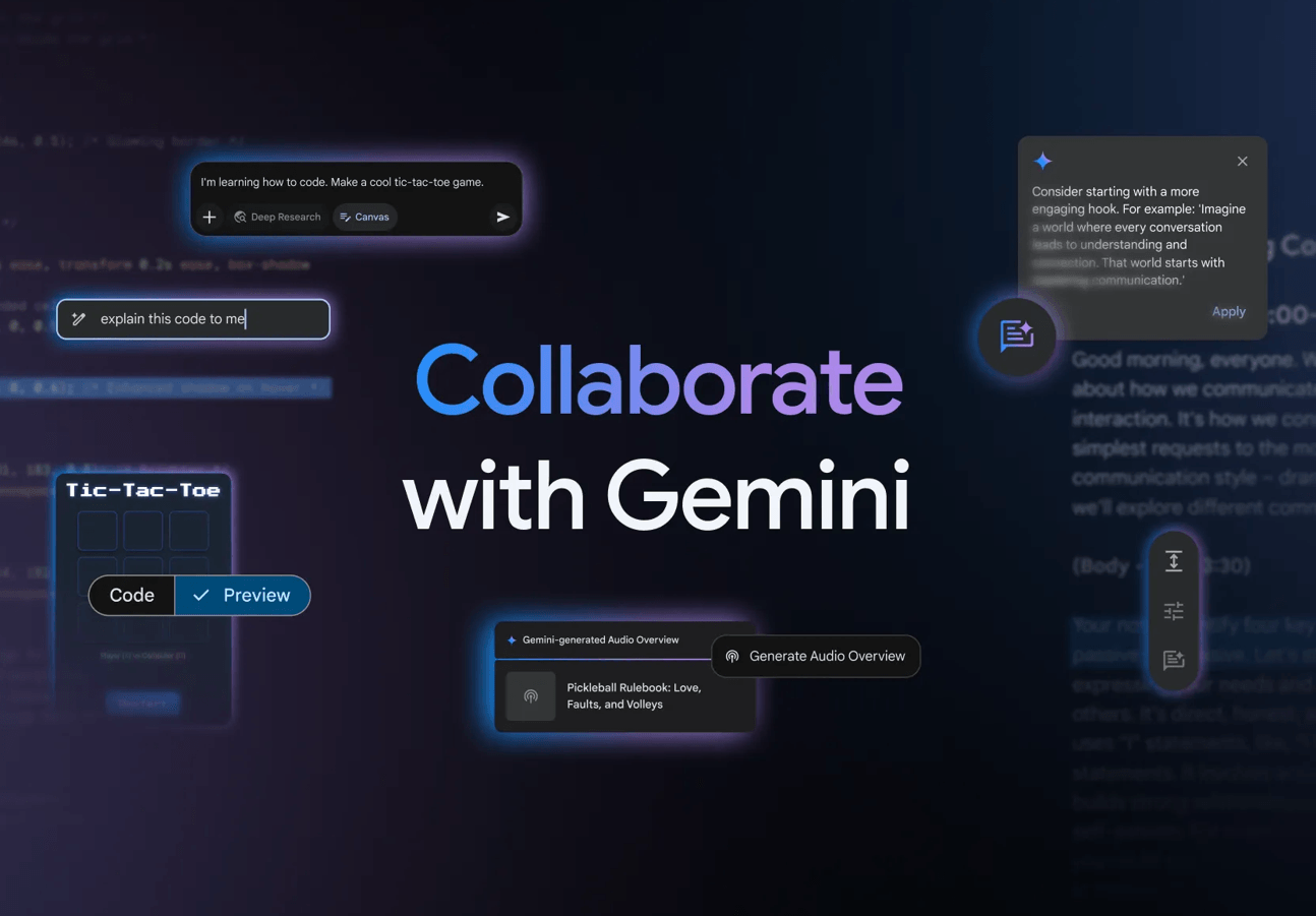 Google kopiert ChatGPT Canvas und bringt KI-Podcasts in den Gemini-Chat